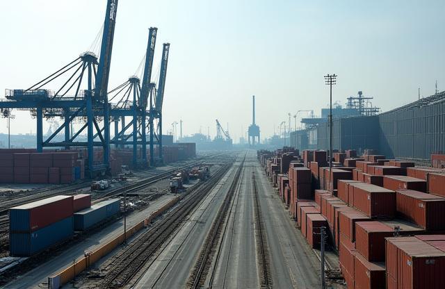 Exterior of an industrial site in a port area