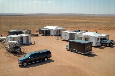 Image representing a film base camp setup